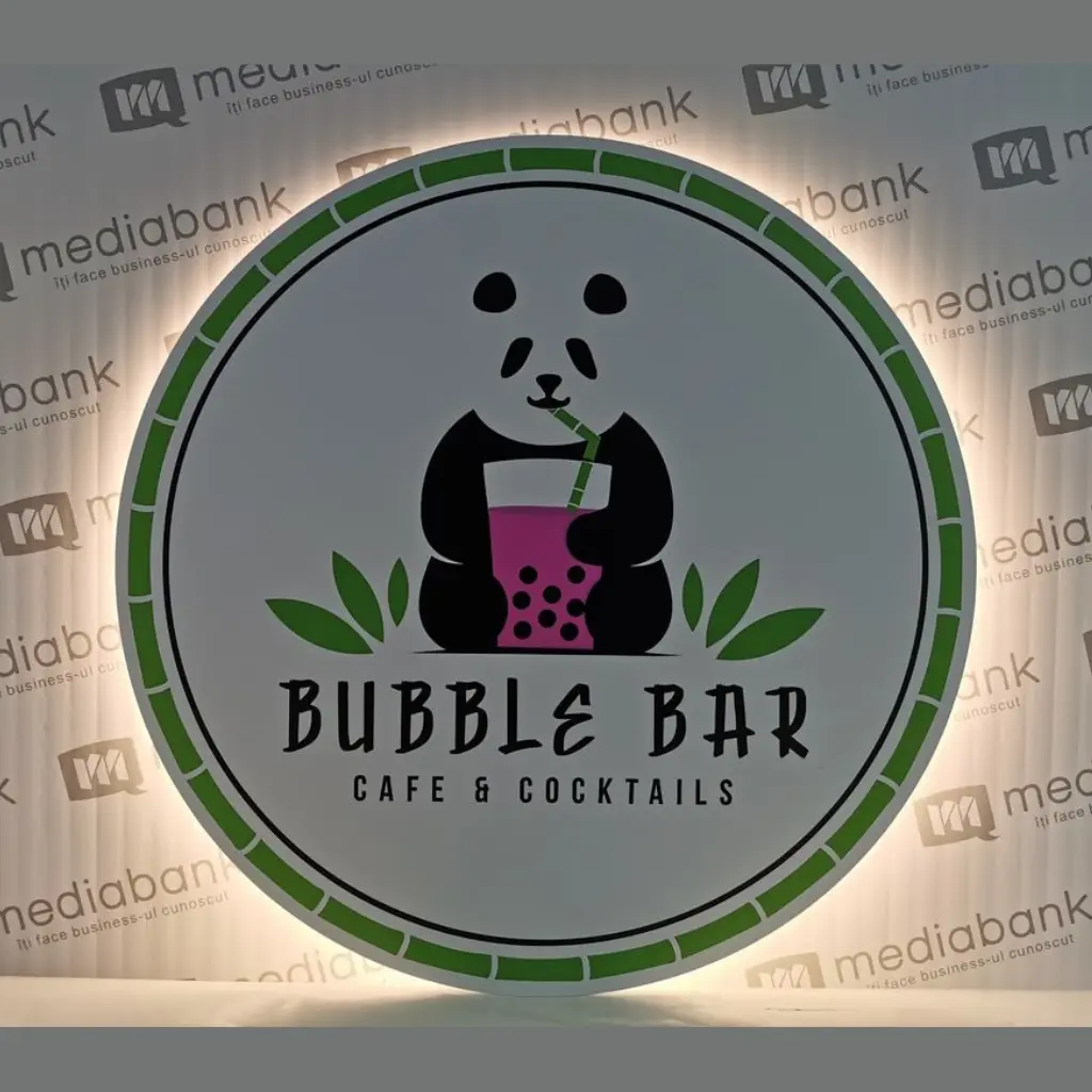 e/21 - Litere volumetrice luminoase cu efect halou Bubble Bar.